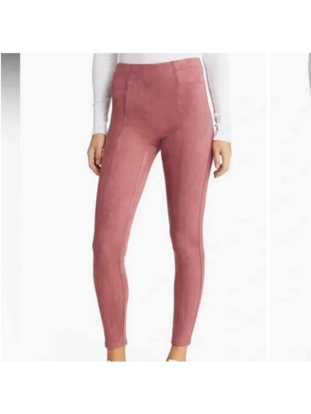 Spanx Faux Suede Leggings Rich Rose Pink Size S Petite NWOT!